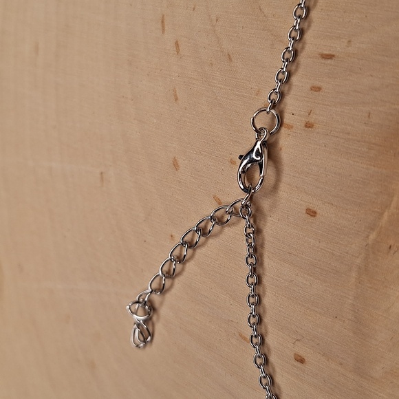 Moon & Mushrooms Boho Silvery Pendant Necklace (new in package) - Picture 4 of 7